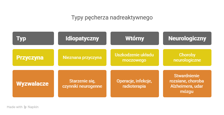 Typy pęcherza nadreaktywnego